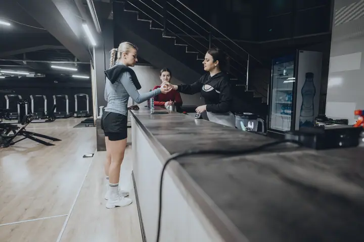 Reception desk in a gym